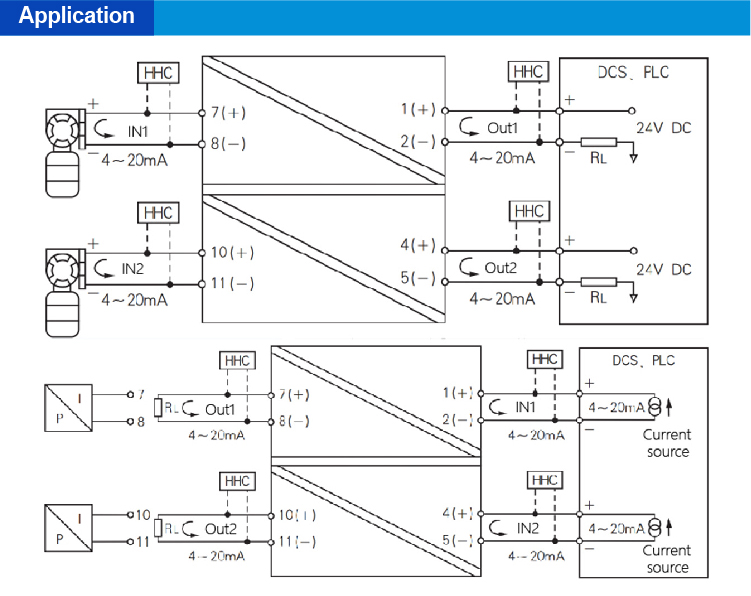 2 inputs 2 outputs Analog Input Signal Isolator(Loop powered)